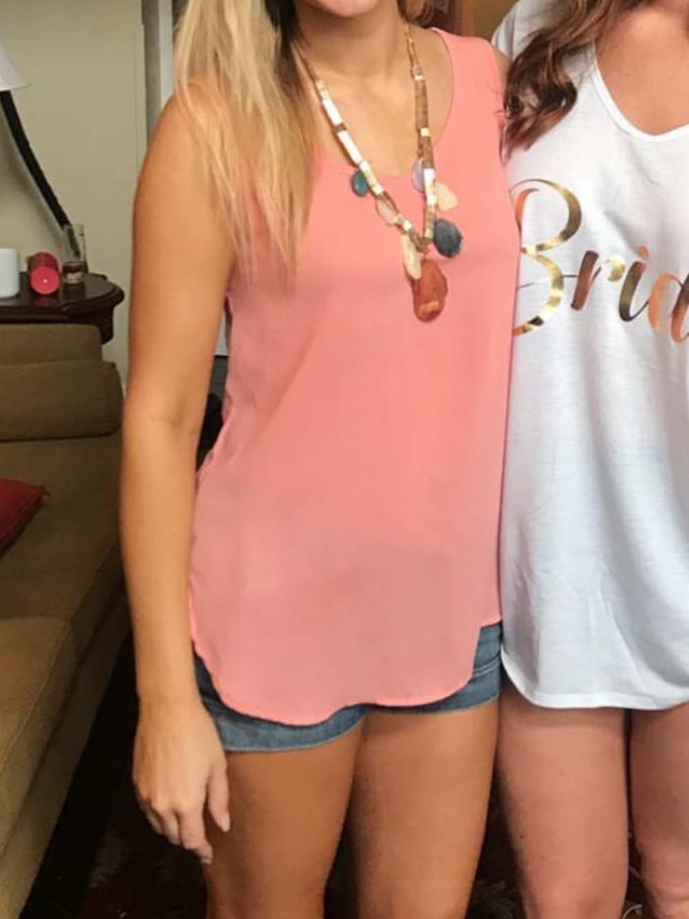 Lightweight Women's Sleeveless Tank Top - magenta, bright pink & coral - Picture 4 of 4